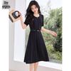 Women's Elegant Hepburn Style Short Sleeve Midi Dress