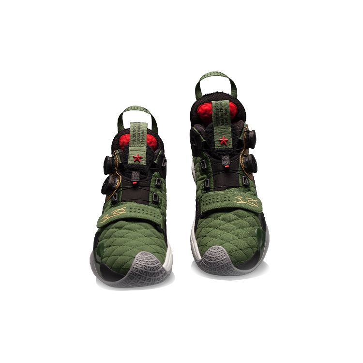 Баскетбольные кроссовки Li Ning Wade Way 8 Screw Lightning Shock Absorbing Anti-Slip, износостойкие, среднего размера, мужские баскетбольные кроссовки Military-зеленого цвета ABEP001-8