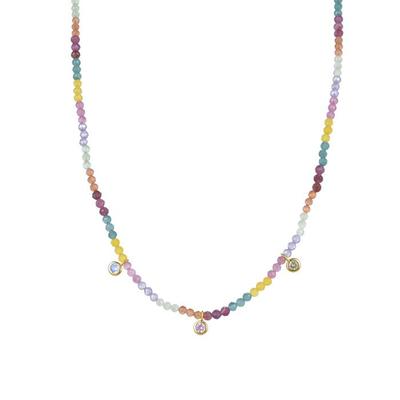 Колье Luxenter из серебра 925 пробы с разноцветными цирконами, покрытие желтым золотом 18 карат - Ruane