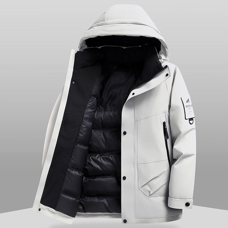 Осень и зима Новый национальный стандарт с капюшоном утиный пух теплая уличная утолщенная пуховая молодежная холодная куртка