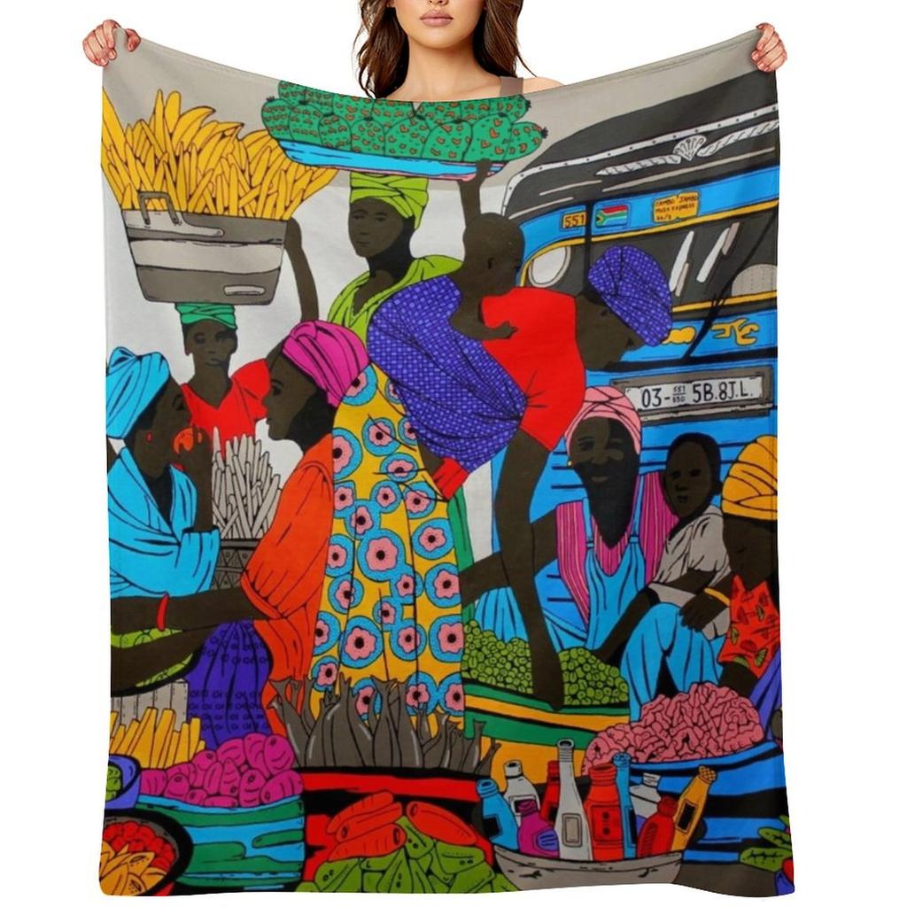 Африканский рынок 2 Плед Роскошный Нап Плюшевый Большой Пледы