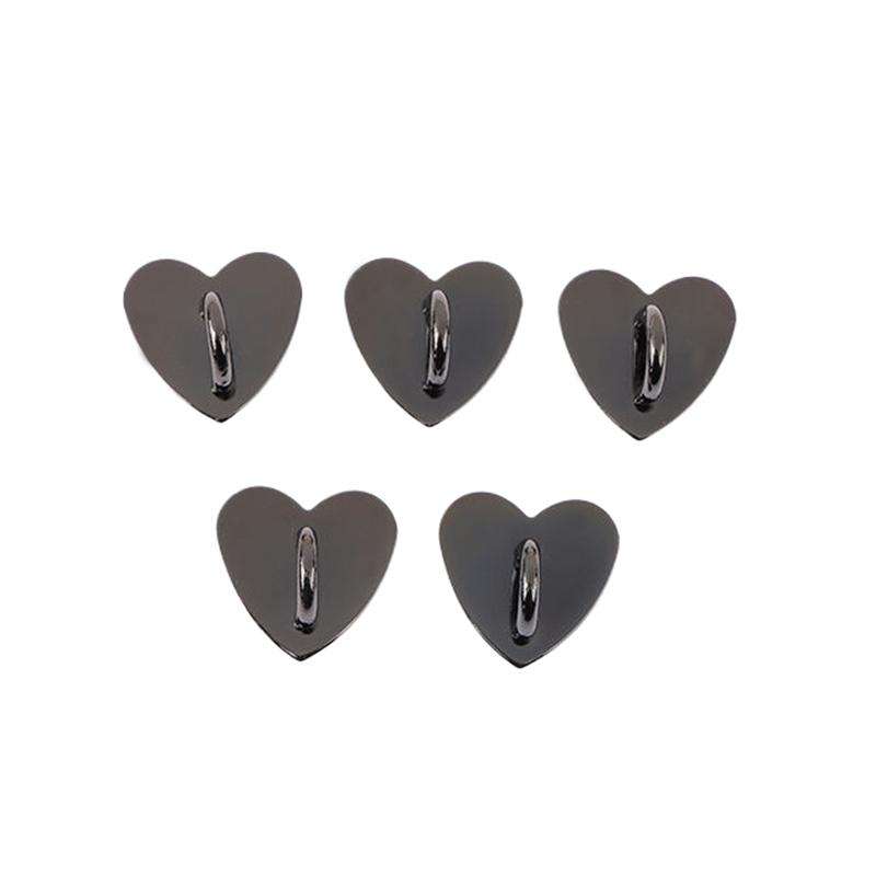 5Pcs Metal Heart Shaped Phone Charm Holder Love Heart Phone Finger Ring / Self Adhesive Mobile Phone Back Stand Hooks