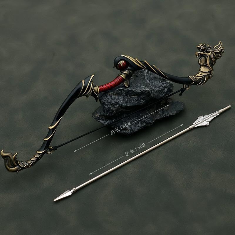 [Некогамияма] Роман о Троецарствии: Героическое генеральское оружие, Лу Бу, лук и стрелы 18 см, миниатюрная фигурка, коллекционный декор