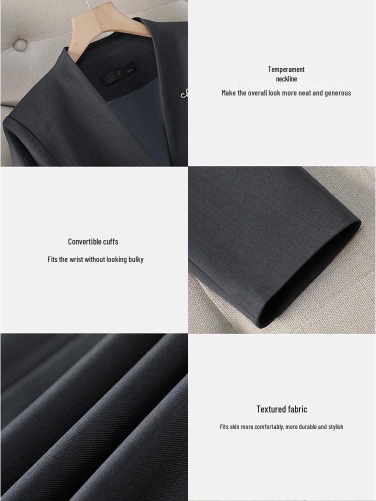 2025 Women's White Suit Set: Spring/Autumn Salon Reception Workwear Blazer