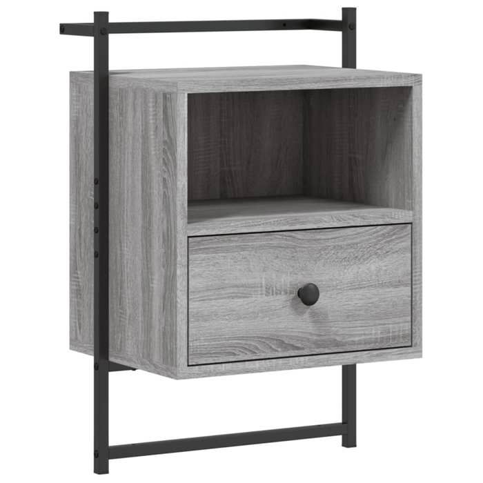 Table de chevet murale - Maison Exclusive - Sonoma gris - 40x30x61 cm - 1 tiroir
