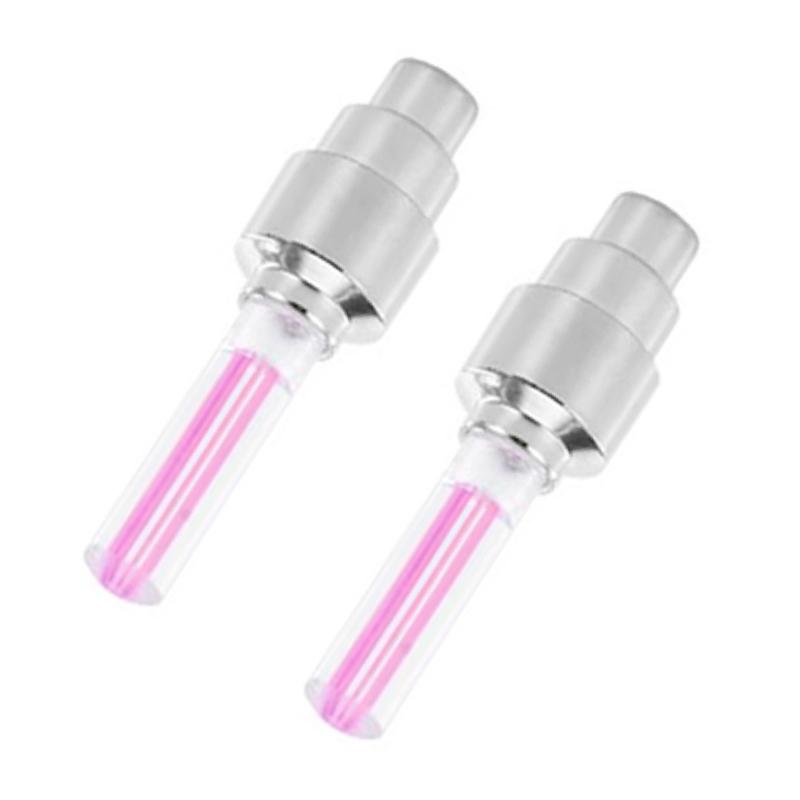 2Pcs LED Neon Wheel Lights Waterproof Tire Valve Caps Flash Lamp for Car Motorcycle Bicycle Universal Wheel Accessories