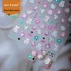 Небесно-голубые корейские наклейки для нейл-арта и планировщика Hello Kitty с тиснением