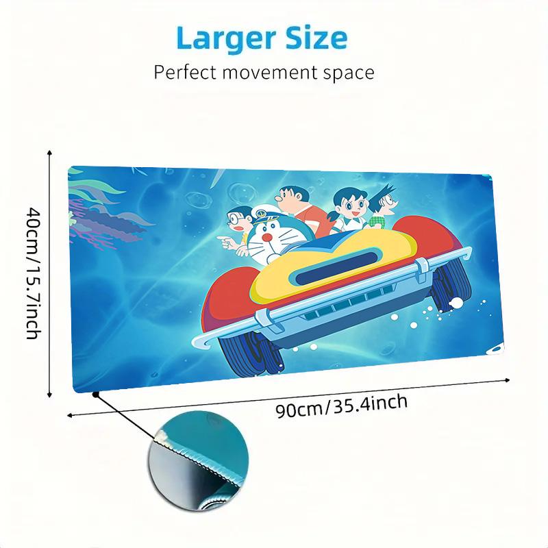 Doraemon3 Print Cushion Non-slip Laptop Tablet Big Mousepad XXL Mat Mini PC Playmat With Lock edge