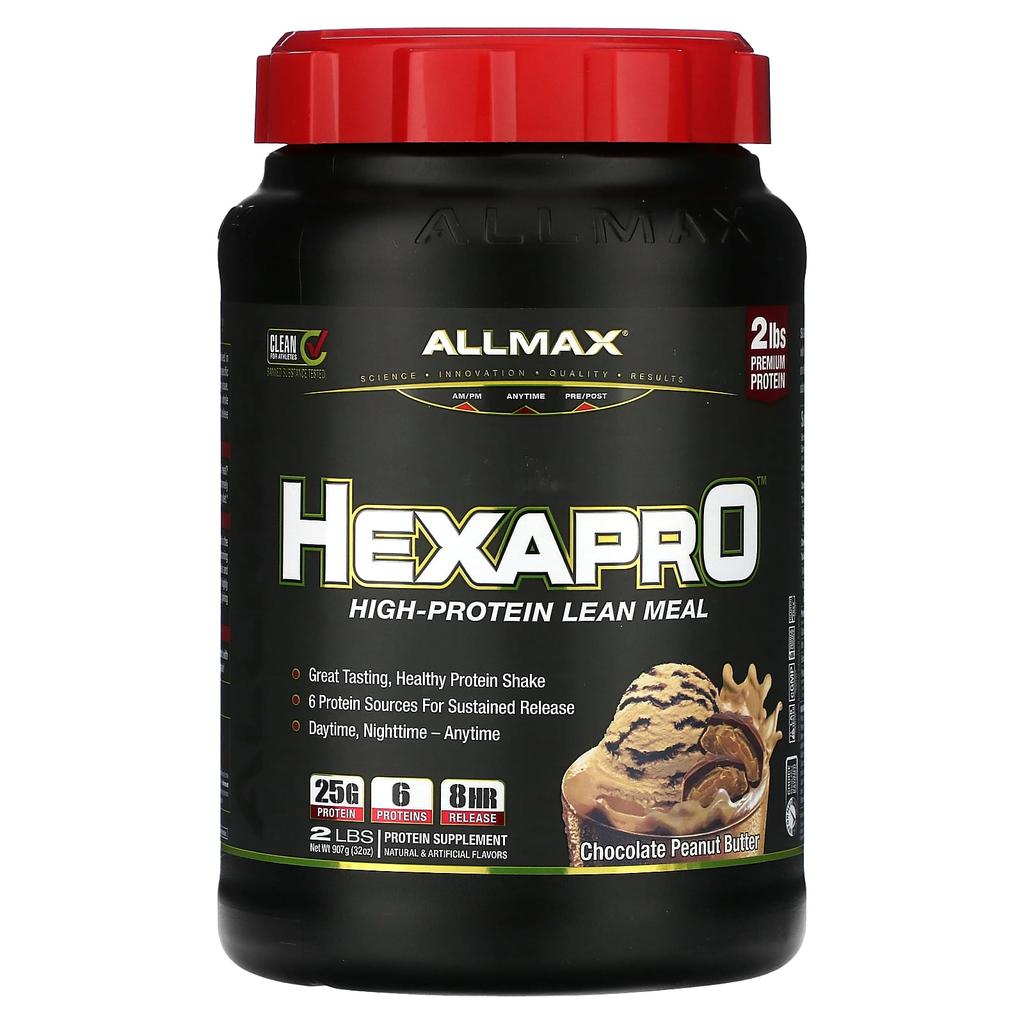 ALLMAX, Hexapro, High Protein Meal Replacement Supplement, Chocolate Peanut Butter, 2 Lb (907 G)
