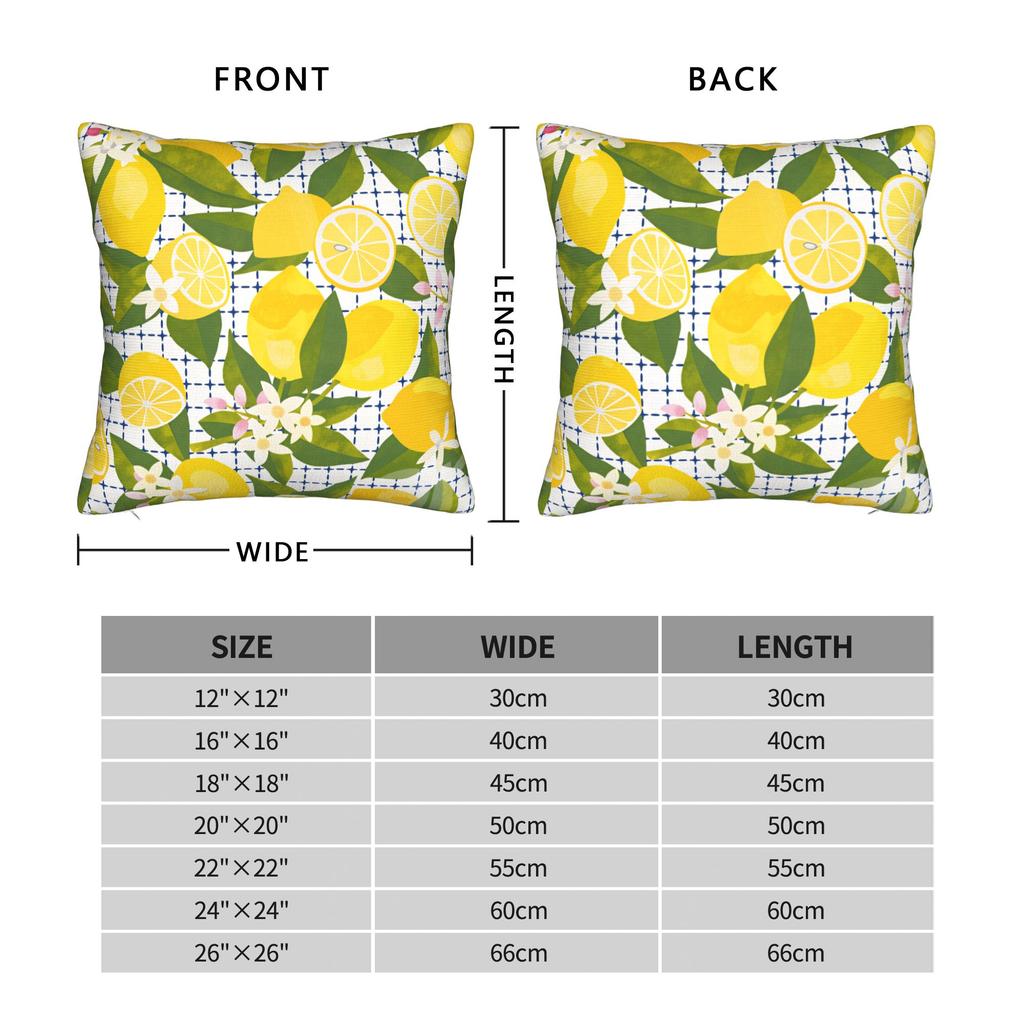Yellow Lemon Pattern Pillow Cover Morden Pillow Case For Sofa Car Home Decor Soft Pillowcases Gift