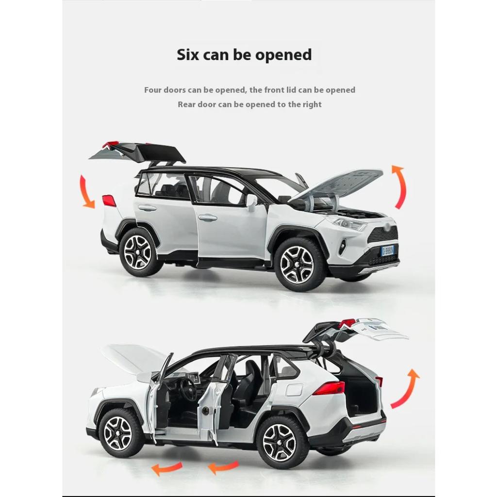 Масштабная модель автомобиля Toyota RAV4 из сплава 1:32, изысканное настольное украшение, лучшая коллекция для энтузиастов моделей автомобилей, подарки на Хэллоуин