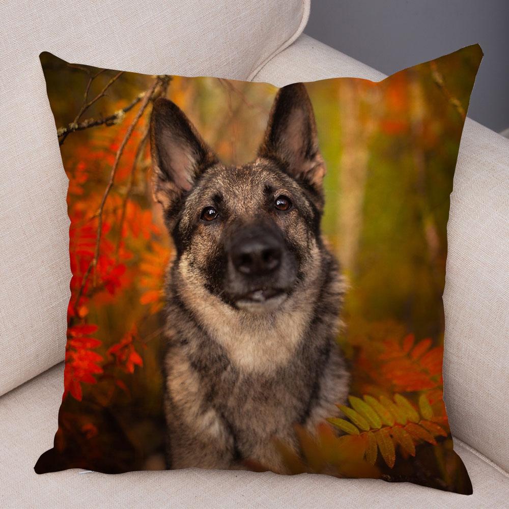 Sofa Home Pillowcase German Shepherd  Decoration Pet Animal Cushion