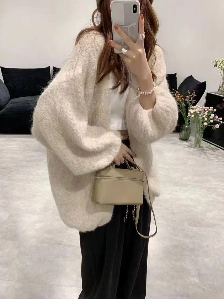 Korean Style Sweater Women's Autumn Winter Loose Coat Large Size Sweater Knitted Cardigan