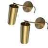 Pair of Mid-Century Italian Brass Wall Sconces Adjustable Arm Wall Light Fixture for Modern Home Decor Vanity