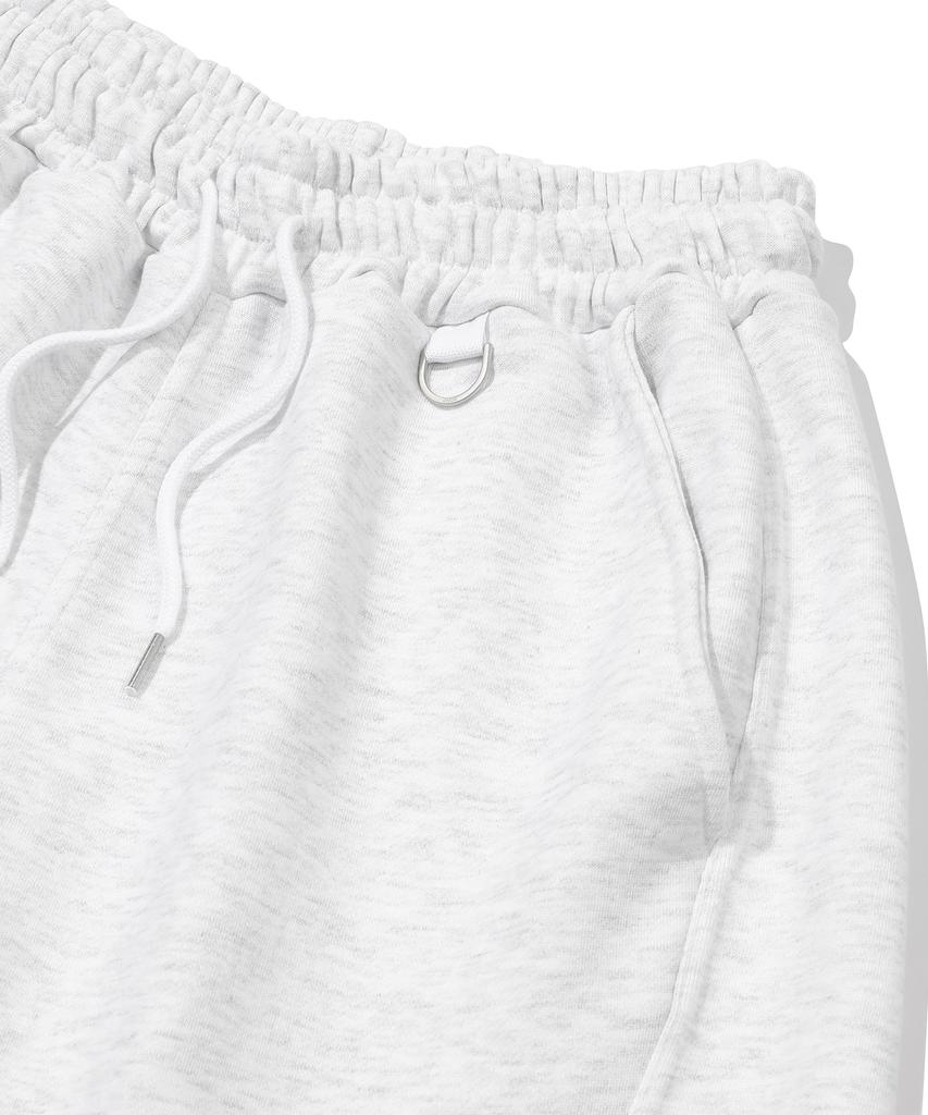 GNOK Curved Sweat Shorts [White Melange]