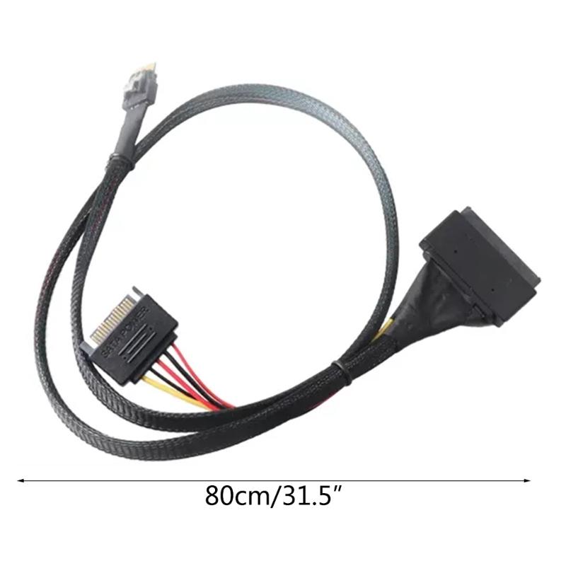 Высокоскоростной интерфейсный разъем SFF8654 4i для жесткого диска SSD SFF8639, кабель-адаптер с шнуром питания, поддержка PCIE4.0