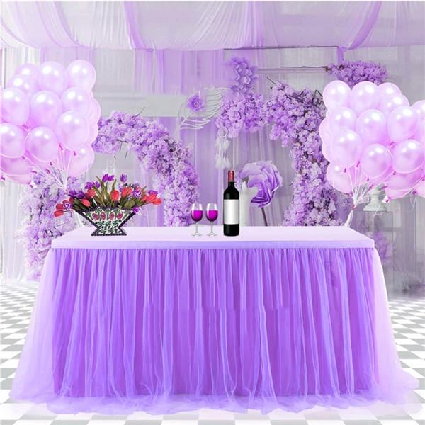 Скатерть-юбка-пачка Скатерть с рюшами для свадьбы, детского душа, крещения, дня рождения, декора на крестины