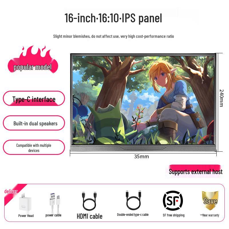 Портативный 4K IPS дисплей 14-15,6", расширение для ноутбука 144 Гц для PS4/Switch