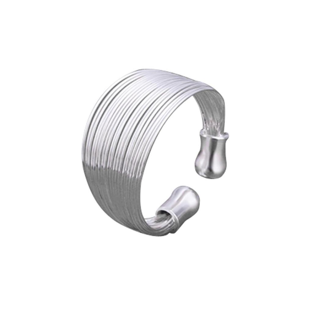 Fashion Multilayer Chain Ring Women Silver Plated Wide Band Adjustable Open Ring KTJ