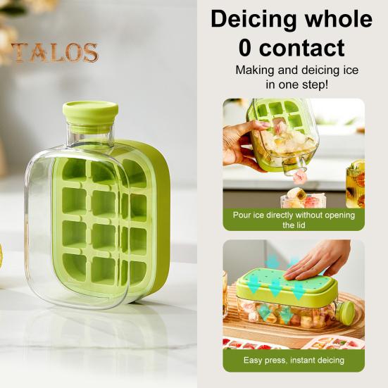 Лоток для льда с крышкой, эффективная форма для приготовления льда для морозильника, легкое извлечение, бесконтактная заливка кубиков льда для напитков, кофе, коктейлей