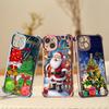 Чехлы для телефонов Ae119 Merry Christmas Santa art design из гальванизированного ТПУ для iPhone 16 15 13 11 Pro Max 14 XR Infinix Smart 8 с защитой на четыре угла