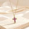 Necklace Copper Gold-plated Full Diamond Retro Light Luxury High-end Titanium Steel Chain Does Not Fade Jewelry Women