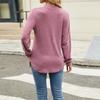Женская мода повседневный однотонный плиссированный круглый вырез с длинным рукавом свободный пуловер топ