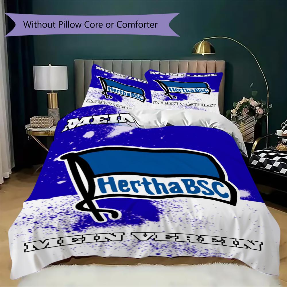 Hertha BSC Pattern Bedding uilt Set uilt Cover Pillowcase Home Decoration Birthday Gift (1 * duvet cover + 2 * pillowcase without core)39