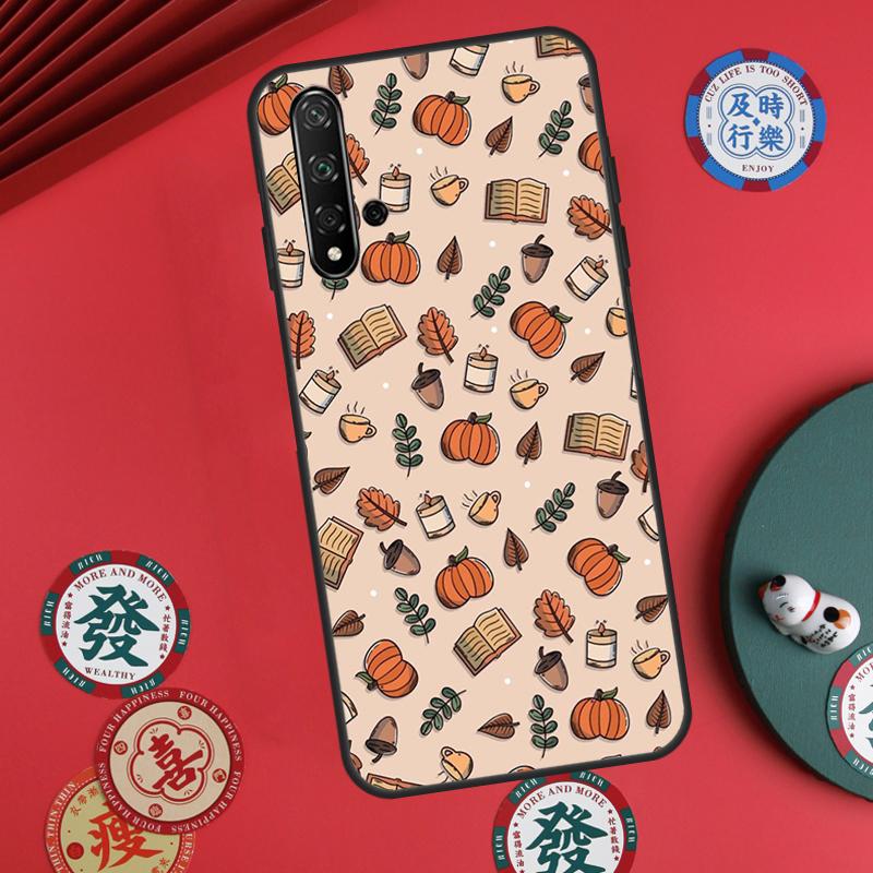 Autumn Leaves Fall Pumpkin Halloween For Huawei Nova 12s 7i 8i 11i 12i Y73 Y70 Y90 Y60 Y72 Y61 Y91 9 10 SE P30 Pro P40 Lite Case