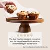 Acacia High-Leg Wooden Cake Stand with Cover