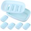6 шт. мыльница для слива мыла бытовая мыльница небесно-голубая дорожный держатель портативный контейнер аксессуары для ванной комнаты легкий прочный