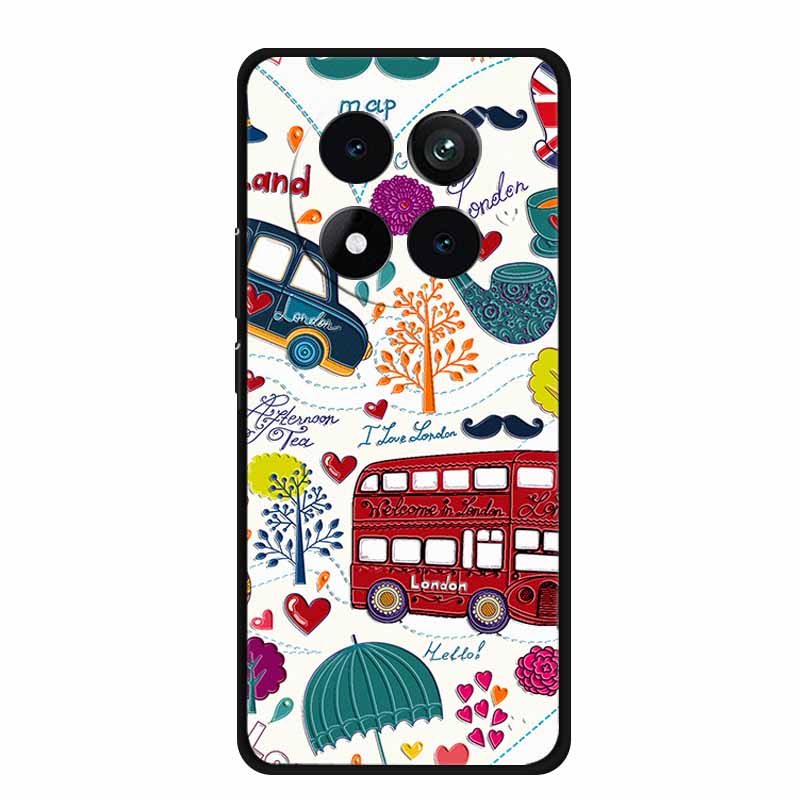 3D Emboss Case For Xiaomi Redmi Note 15 Phone Case Flowers Black Silicone Soft Back Cover Coque For Redmi Note 15 Pro Plus Case
