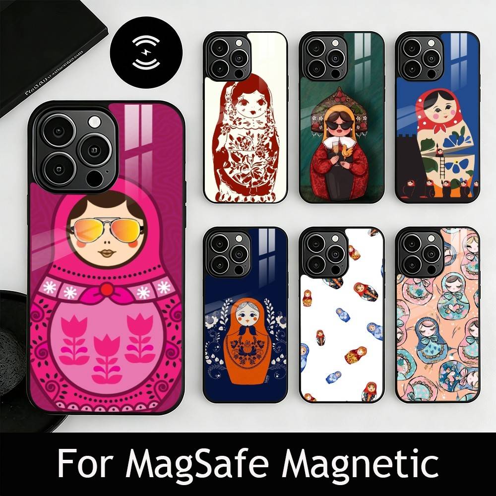 Adorable Russian Folk Art Doll Phone Case For iPhone17,16,15,14,13,12,11 Plus,Pro Magnetic For Magsafe Wireless Charging