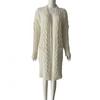 Womens Loose Knit Cardigan Plus Size Mid-Long Sweater Coat Winter