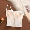 Hollow Lace Camisole Sleeveless Crop Tops Spicy Girl Style Lace Corset Ladies