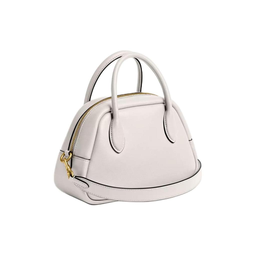 Coach Borough 23 Leather Handbag With Metal Logo Zipper Closure Women handbags White CU863-B4HA