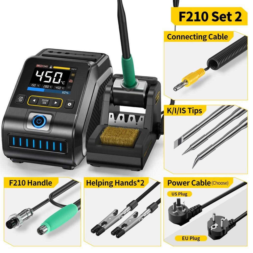 FNIRSI DWS-200 Digital Soldering Station 200W Thermostatic Electric Soldering Iron Kit