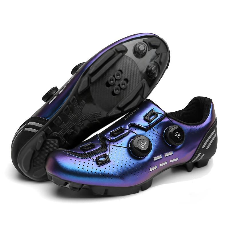 Unisex Cycling Shoes Road Mountain Bikes Hard Sole Clipless Compatible Lightweight Riding Footwear
