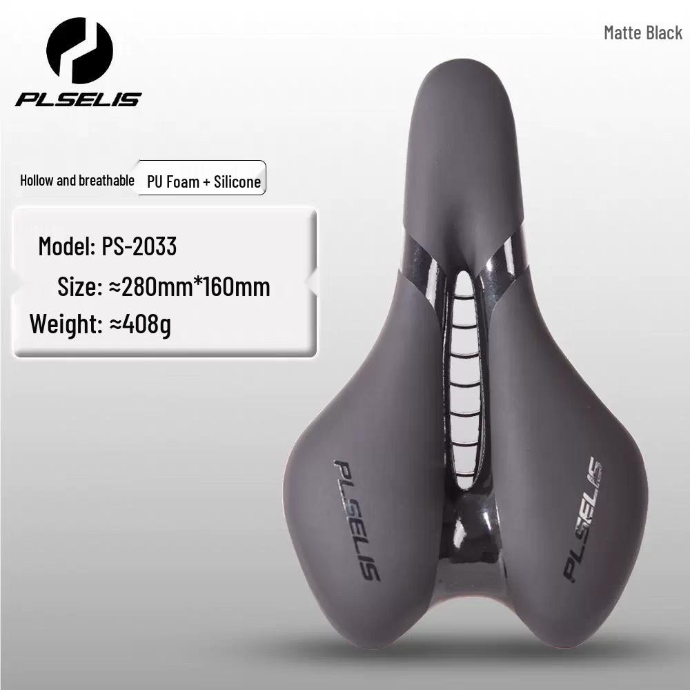 PLSELIS Breathable Non-slip Shock-Absorbing Wide Silicone Bike Saddle