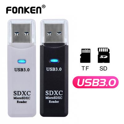 FONKEN USB-устройство для чтения карт памяти 3,0 TF SD-устройство для чтения карт памяти 2 в 1, адаптер для устройства чтения карт памяти, ПК, ноутбука, устройство чтения смарт-карт памяти, адаптер MicroSDXC Rider