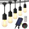 YOSION Solar String Lights, 12m, Rainproof, Automatic Nighttime Turn-On, 4 Dimming Modes, PC Material, Warm White, 2700K, 10 LED Bulbs, Perfect for