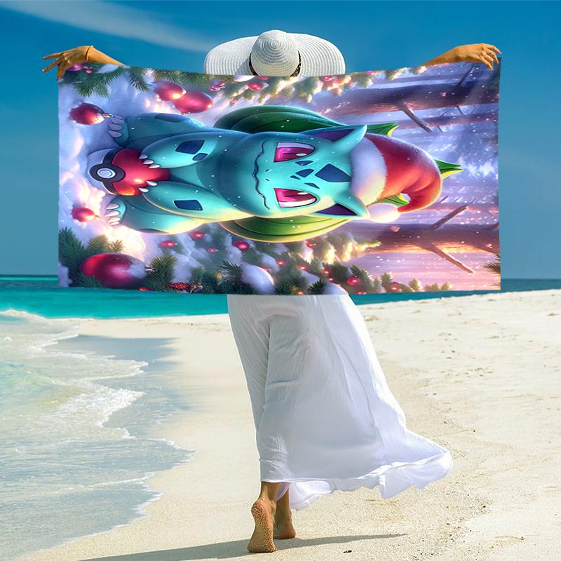 Pokémon beach towel Outdoor camping Beach towel for vacation swim Outdoor pool Absorbent bath towel