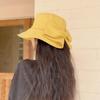 WTEMPO 1PC Simple Solid Color Bow Big Brimmed Sun Hats Spring Summer Versatile Windproof Sunscreen Hats Lightweight Bucket Hats