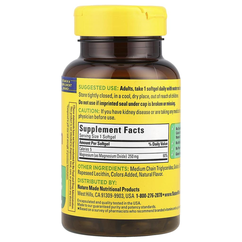 Magnesium, 250Mg, 90 Softgels