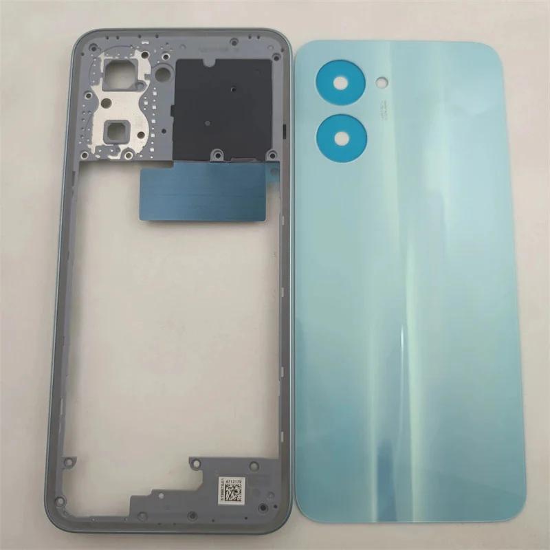 Для телефона OPPO Realme C33 RMX3624 Корпус Средняя рамка Крышка аккумулятора Задняя панель Задний корпус Чехол
