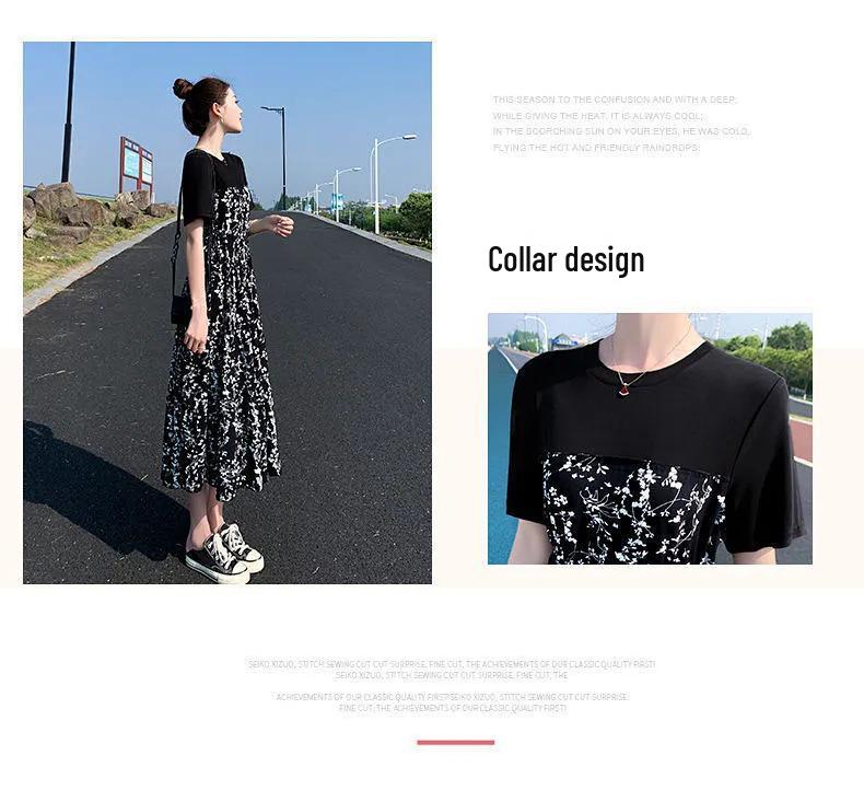 Летнее платье 2022 года в стиле Хепберн, женское, цветочное, миди, с завышенной талией, приталенное, с коротким рукавом