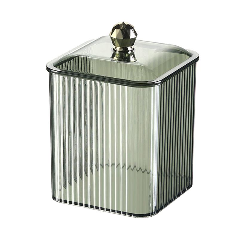 Transparent Cotton Swab Storage Box Makeup Organizer Storage Box Cotton Swab Cosmetic Box Bathroom Storage Jar Container