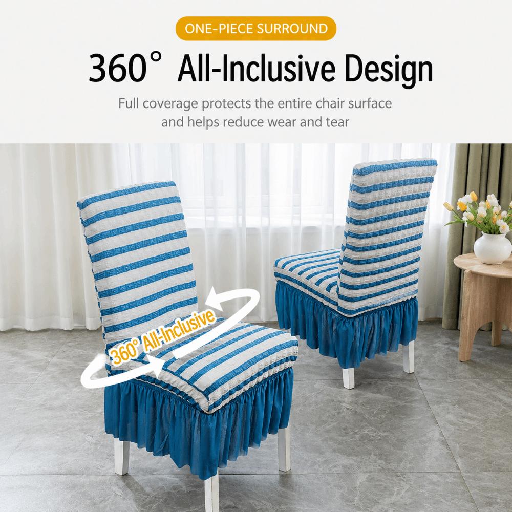 1PC Seersucker Chair Cover Elastic Stretch Chair Slipcover Kitchen Hotel Wedding Banquet