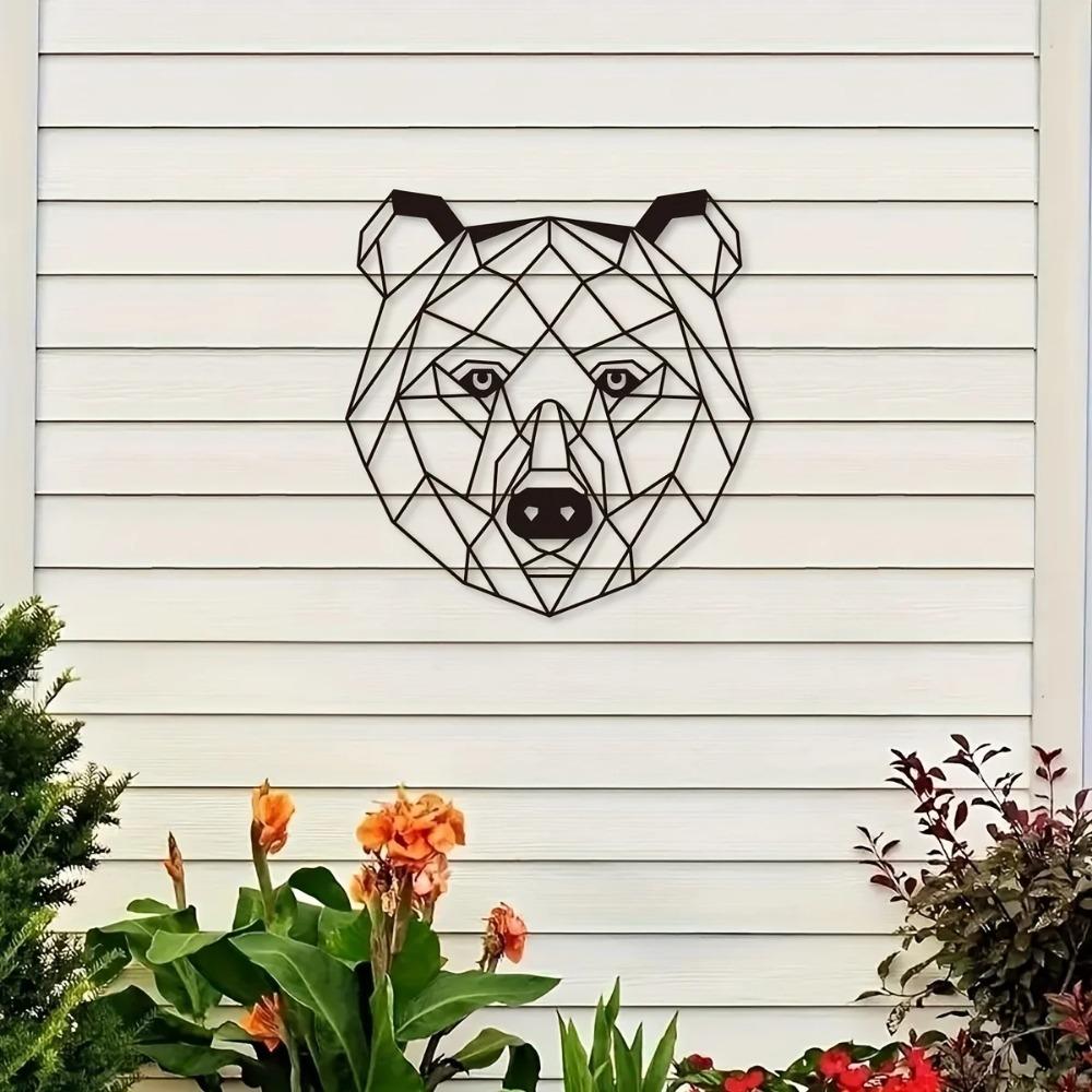 Creative Line Bear Iron Crafts Стильный декор для интерьера и улицы, идеально подходит для гостиной, прихожей и украшения стен на улице