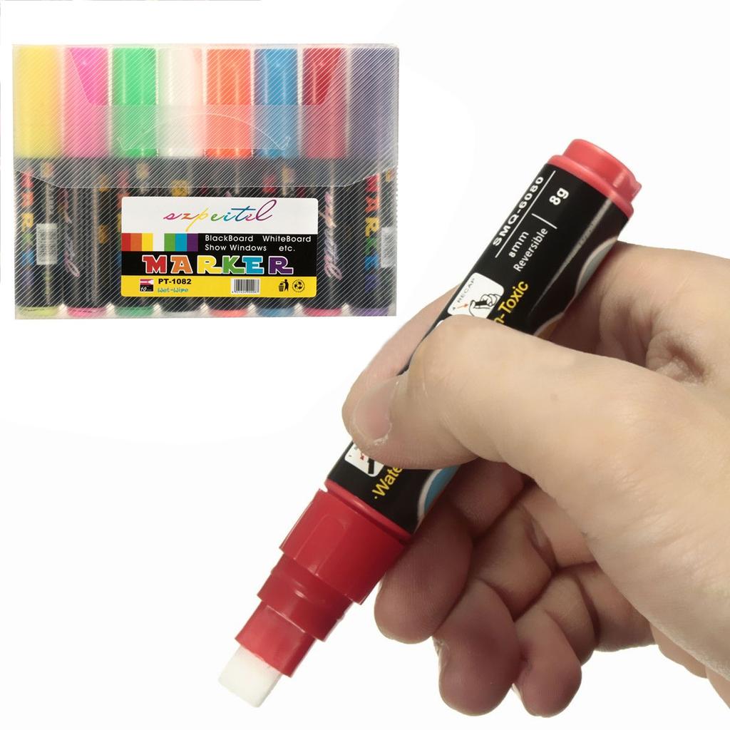 8 шт. 10 мм новый флуоресцентный маркер светодиодный доска для письма ручка мел маркер ручки